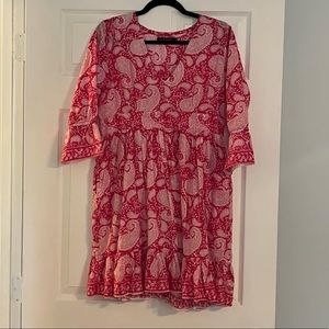 La Plage Dress In Hot Pink Paisley Size Small
